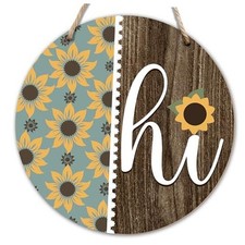 Welcome Wooden Hanging Sign, Sunflowers Welcome Sign Front Door Decor,