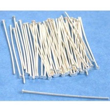 50 Sterling Silver Head Pins 24 Gauge 1 1/2"
