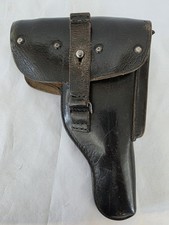 Pistolentasche Bundeswehr 9mm P1 /P38 Leder gestempelt getragen super Zustand