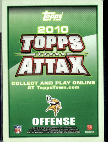 2010 Topps Attax Brett Favre Online Game Card Offense - Bild 2 von 2