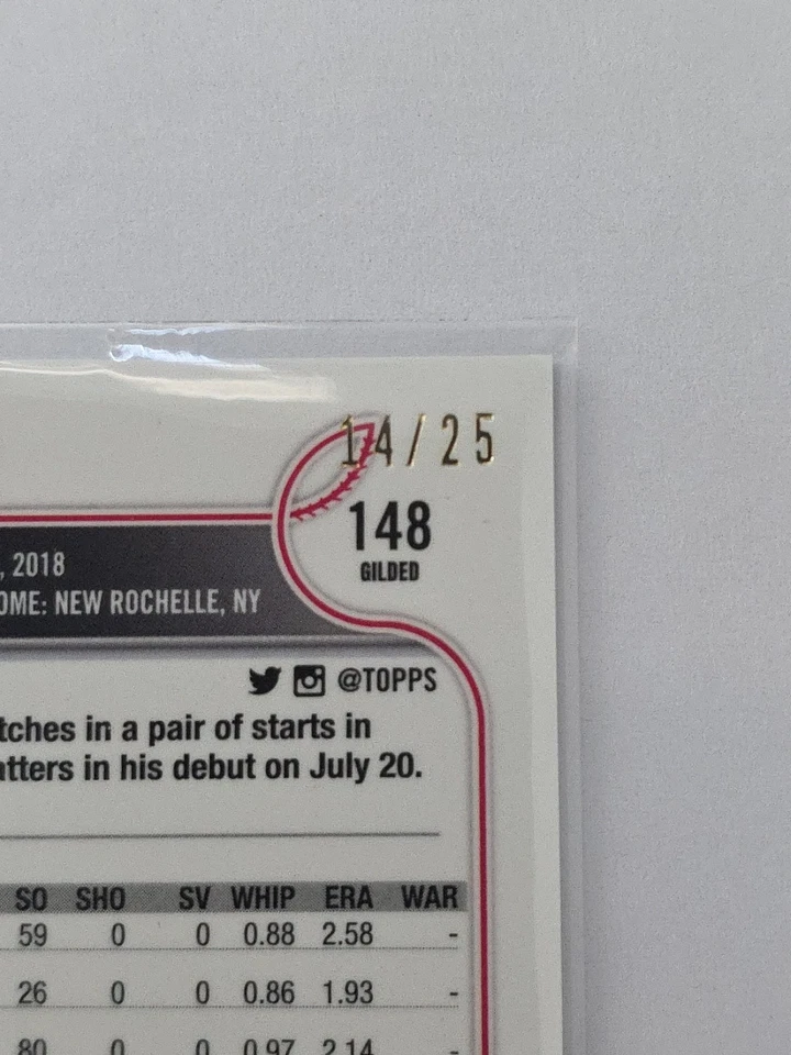 Josiah Gray 2022 Topps Chrome Gilded #148 Rookie GOLD Raywave REFRACTOR /25 - Image 3 of 3