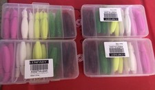60- 2" Ribbed Soft Swim Bait Paddle Tail Lure Minnow Bass Fishing Jig Rig 4x15