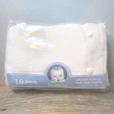Gerber Birdseye 3-Ply Prefold Cloth Diapers 14" x 20" 10-Pieces TWO PACKS