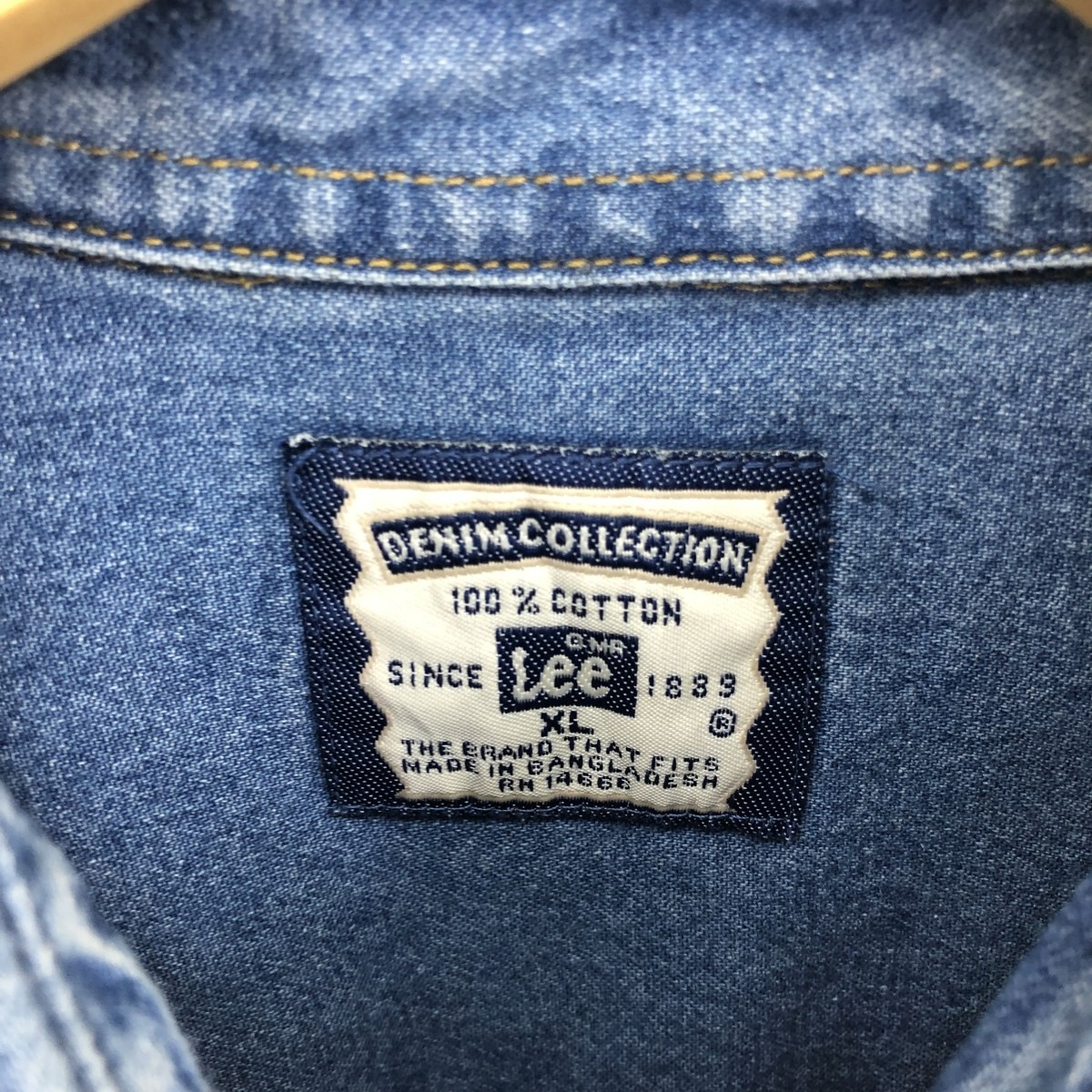 Vintage 90'S Lee long-sleeve button-down denim shirt men's