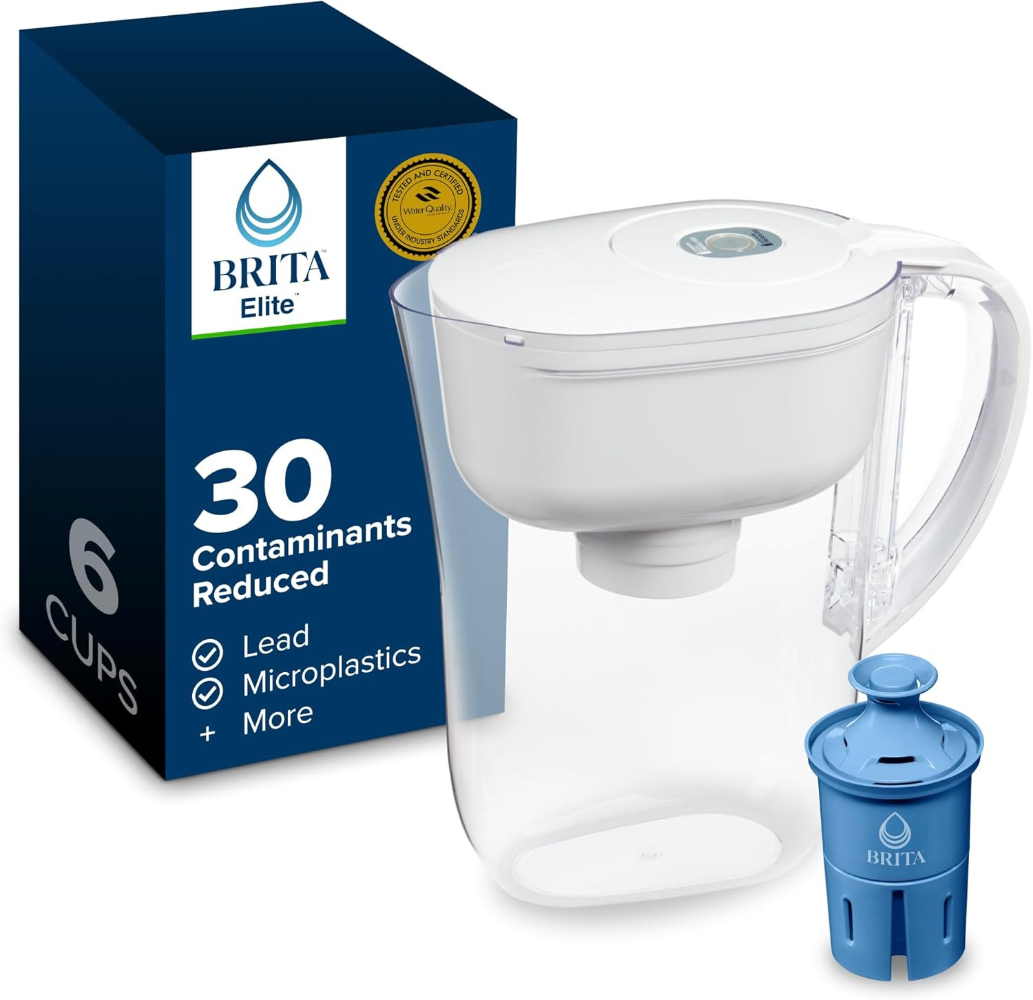 Water Pitcher, Everyday Elite Filter, Removes 99% of Lead, I