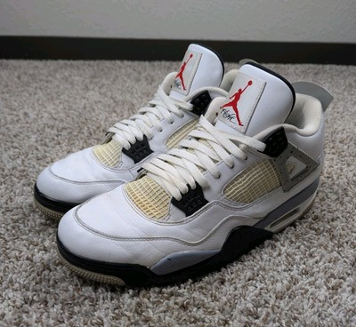 Nike Air Jordan 4 Retro OG White Cement 2016 Mens 13 Sneakers Shoes Basketball