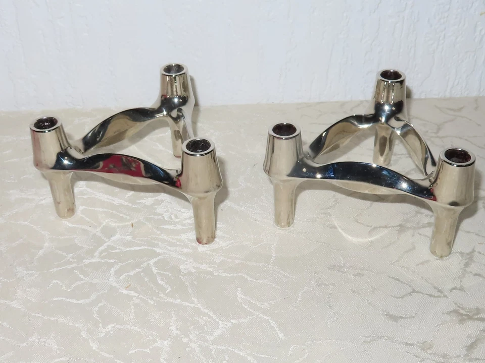 BMF Portacandela, 2x Portacandela, Sistema ad Incastro, 70er Anni ! Con Cartone - Immagine 3 di 4