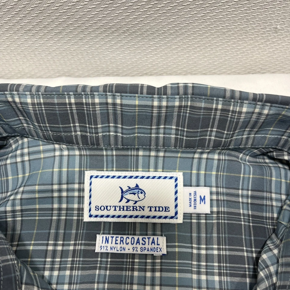Southern Tide Shirt Mens Medium Plaid Button Up Intercoastal Stretch Performance - Image 3 of 4