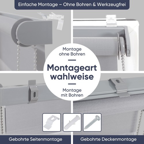 Doppelrollo Duo Rollo Klemmfix ohne Bohren blickdicht Fensterrollo Zebrarollo - Zdjęcie 35 z 77