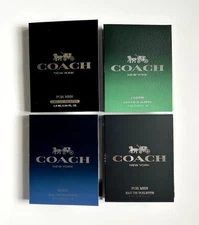 Coach New York  Cologne Perfume Collection 4pc Sample Vial Spray Set For Men