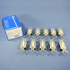 10 Leviton Almond 3-Way Toggle Wall Light Switches Quickwire 15A 120V 1453-R2A