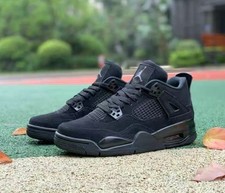 Nike Air Jordan 4 "Black Cat" Men's Basketball Shoes - Black Mid Top Retro
