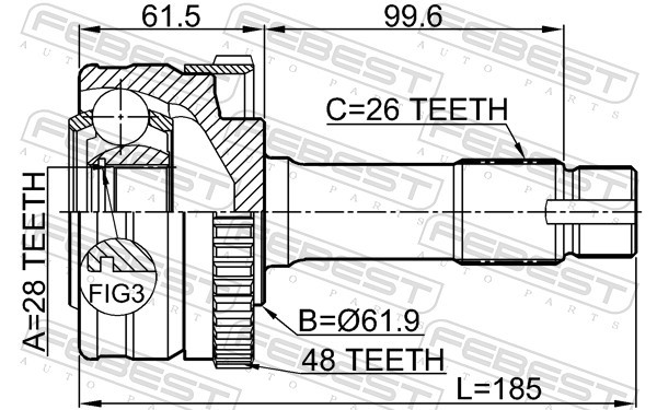 Fits FEBEST 1610-463A48 EXTERNAL CRANK JOINT MERCEDES BENZ G-CLASS 46 ⭐UK Stock⭐