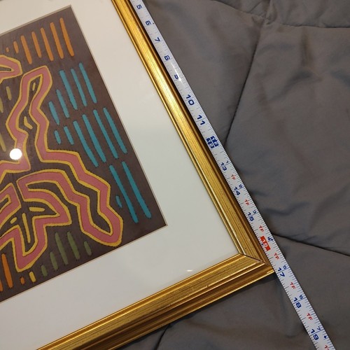 Vintage Mola Kuna Vogel Panama Handarbeit Applikation Textil Panel gerahmt gold - Bild 9 von 12