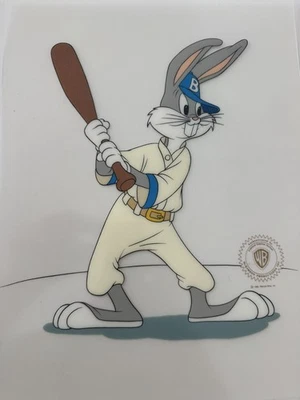 BUGS BUNNY BASEBALL LOONEY TUNES WARNER BROS 1992 ANIMATION ART CARTOON SERICEL - Image 1 of 4