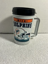 Vintage Betras Super Thermo Plastic Mug NFL Miami Dolphins  7" Cup Coffee 22oz R
