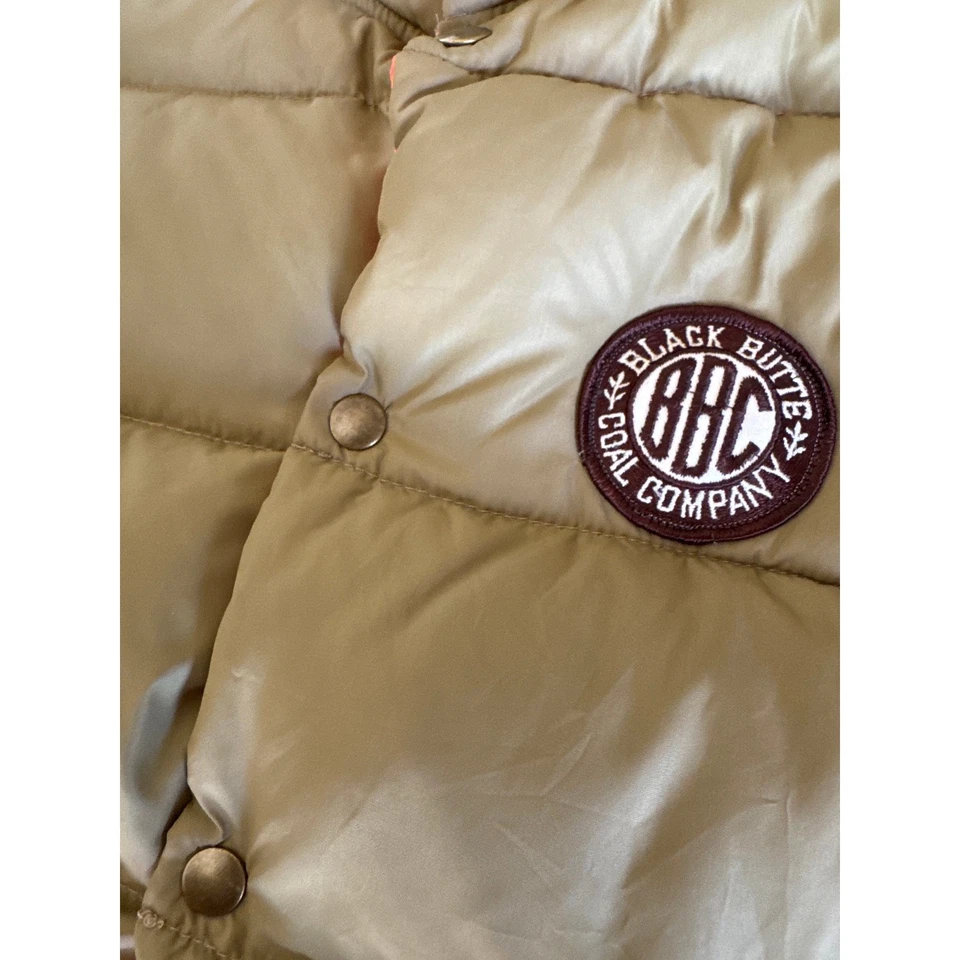 De Colección Cómodo Hecho en EE. UU. Negro Butte Coal Company Mediano Abotonado Abajo Chaleco acolchado Foto 4 de 4