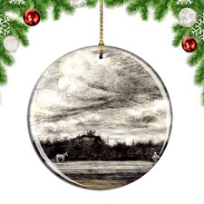 Van Gogh Field of Stubble With A Thunder Christmas ornament city travel souvenir