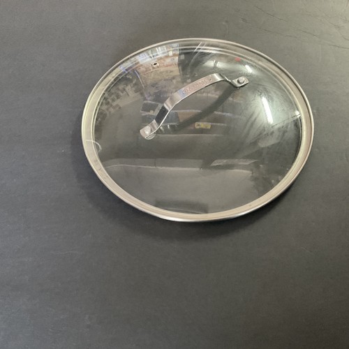Gotham 9.5” Round Tempered Glass Stainless Steel Vented Frying Pan Lid Cover - Picture 5 of 5