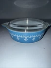 Vintage PYREX Snowflake Garland, 1 pt Covered Casserole #471 with Lid
