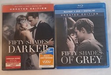 Fifty Shades of Grey + Darker Blu-ray/DVD Lot Unrated 2 Movies - Clean Discs