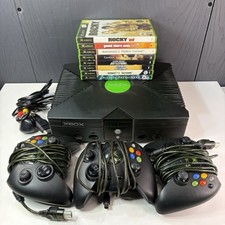 Microsoft Original Xbox Console Bundle 3 Controllers & 8 Games - Working