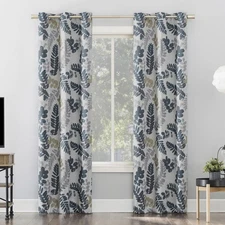 Alamea Botanical Print Theater Grade 100% Blackout Grommet Curtain Panel, 40"...
