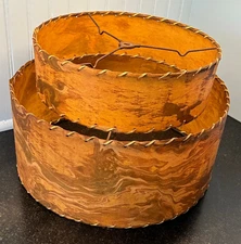 Vintage Original Mid Century Modern 2-Tier Round Fiberglass Lamp Shade-Excellent