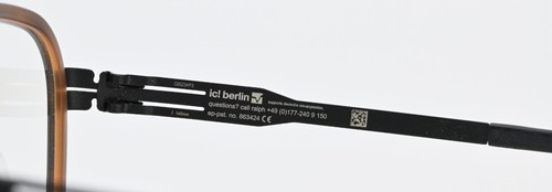 IC! BERLIN Brille Thien N. Black Matt Pilot Rechteckig Tortoise Leicht Flexibel - Picture 5 of 7