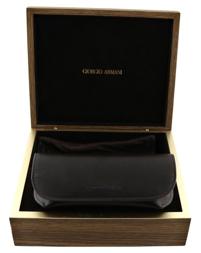 New GIORGIO ARMANI AR8081 5526/87 48mm Brown Walnut Wood Sunglasses Italy + CASE