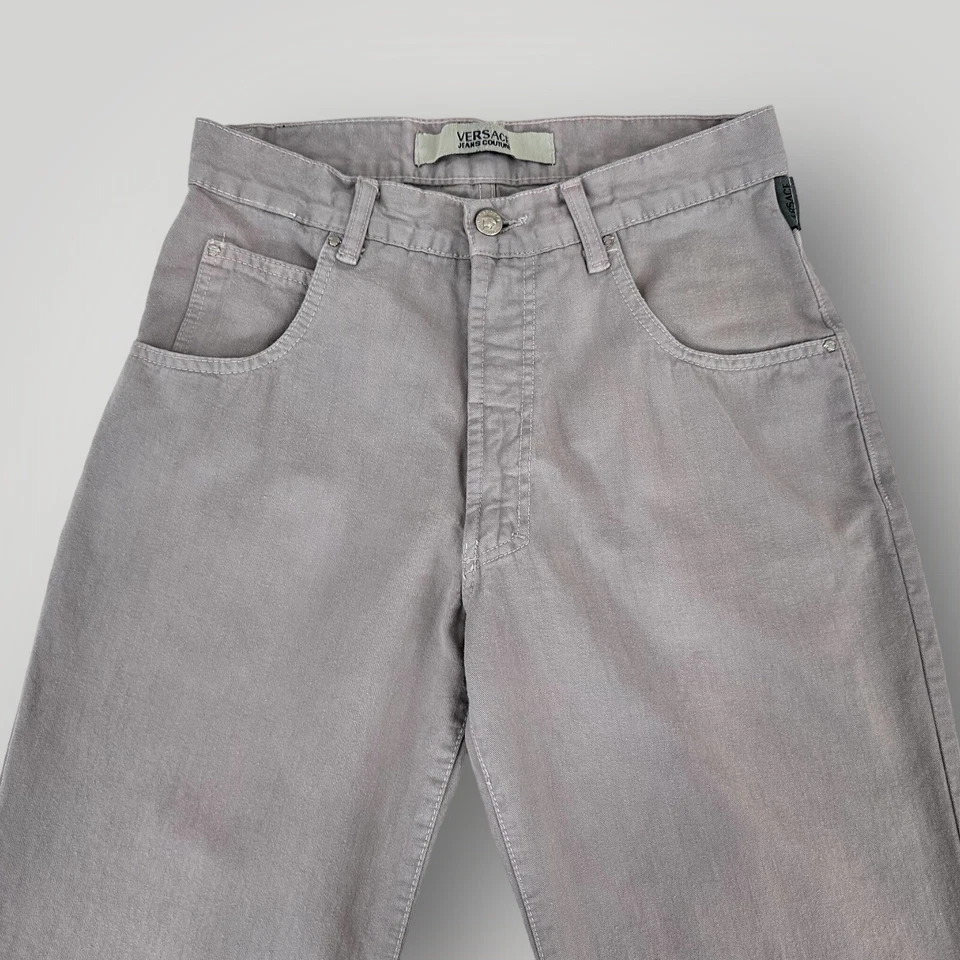 Versace джинсы Couture желтовато-коричневый джинсовой ткани джинсы 31 сделано в Италии (30 x 34 фактический) - Изображение 3 из 4