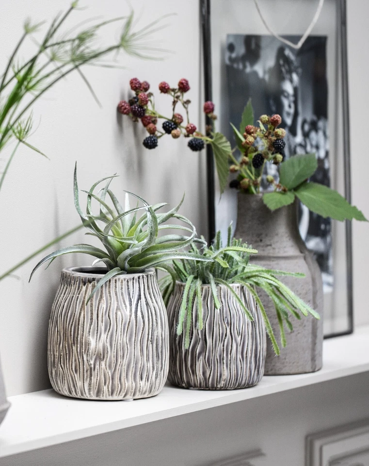 B-Ware Übertopf Blumentopf 'Ruria' braun grau Skandi Landhaus Lene Bjerre 1 Stk.