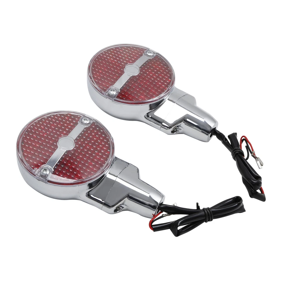 Lente roja plana con señales de giro LED para Harley Heritage Softail Classic FLSTC 1999-17 Foto 4 de 4