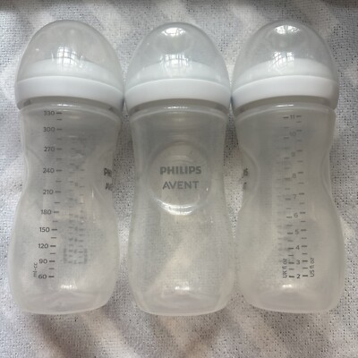 3 Phillips Avent Bottle And Nipples Plus Bottle Lids