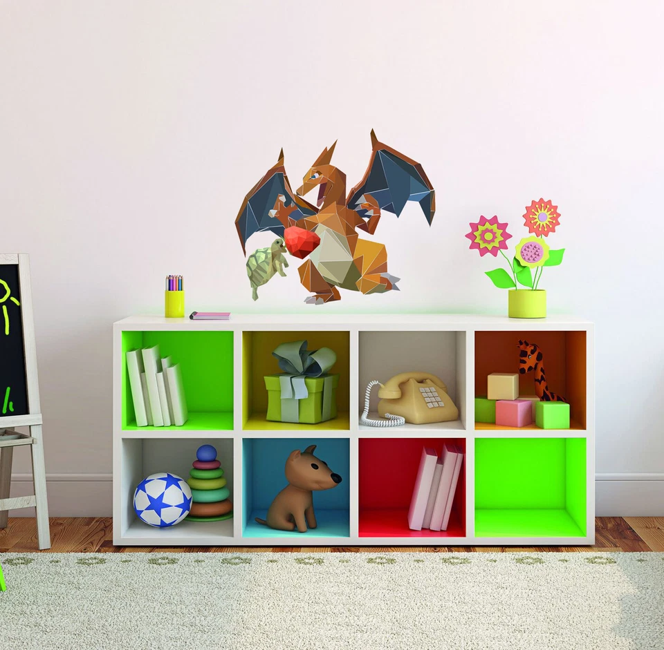 Dragon & Turtle Sticker, Dragon Decal, Polygonal Animal Home Decor, Wall Art - Image 3 of 4