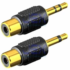 Female RCA Phono to Male 1/8" 3.5mm Audio Jack Connector Adapter Converter