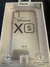 📱 Clear Cell Phone Case Clear Pink Trim Metallic Iphone 10