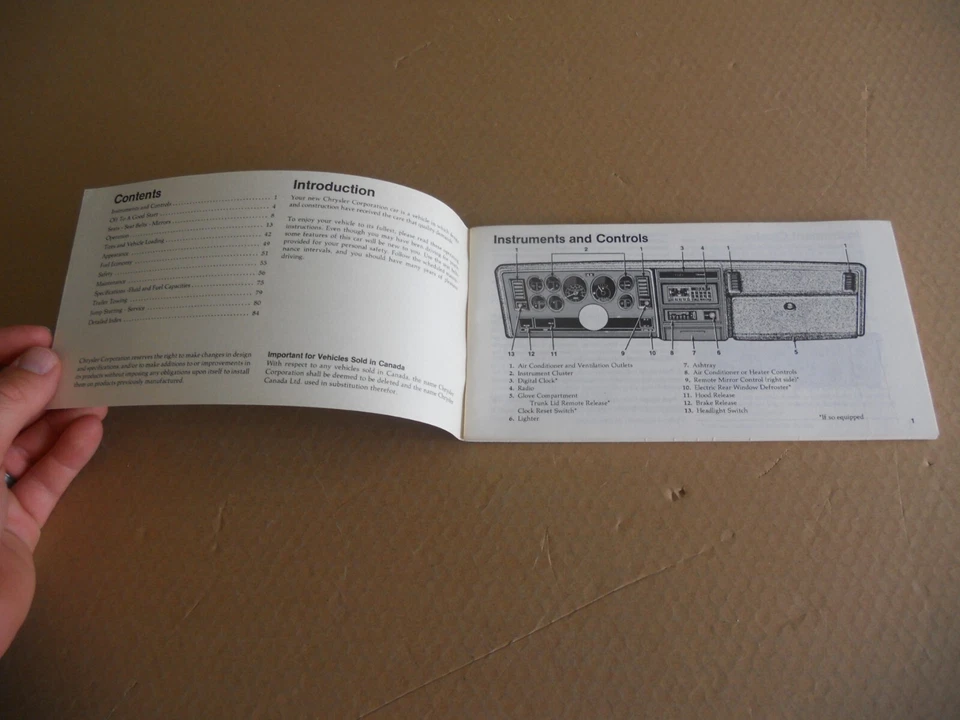 NOS Mopar 1981 Dodge Mirada Operating Instructions Owners Manual - Изображение 2 из 4