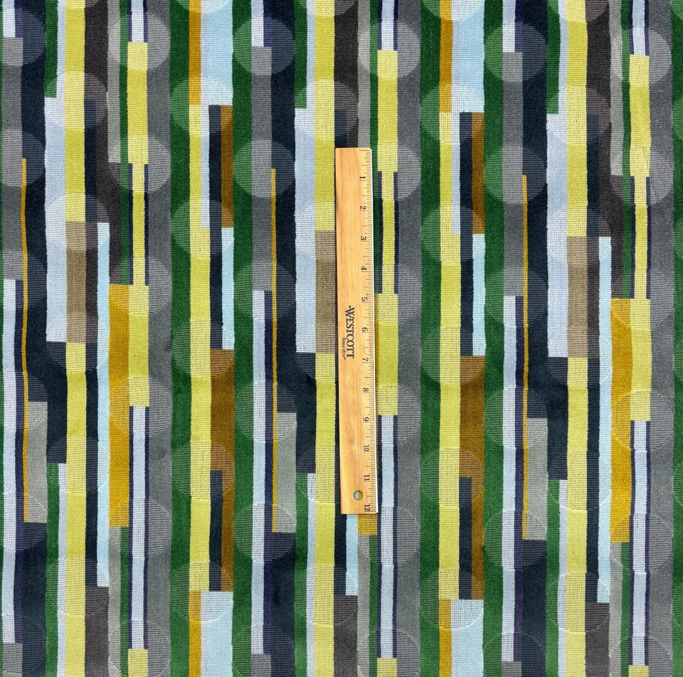 DESIGNTEX FINSBURY БАРХАТ ЗЕЛЕНЫЙ СОВРЕМЕННЫЙ ГЕОМЕТРИЧЕСКИЙ ТКАНИ НА 1/2 (0,5) ЯРД 50 «W - Изображение 4 из 4