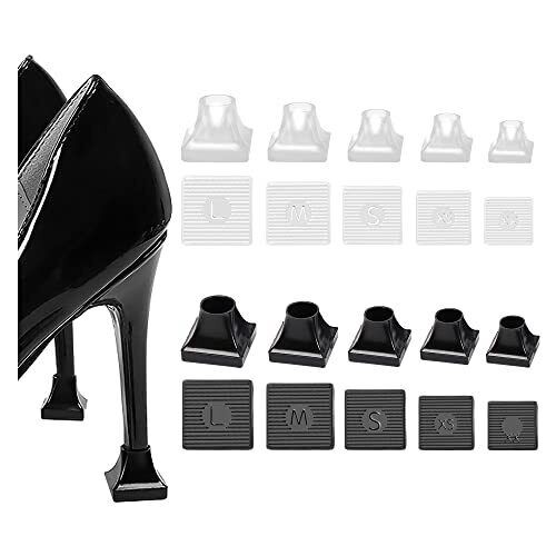 10 Pairs High Heel Protectors 5 Sizes Heel Repair Caps Covers & Heel Stoppers...