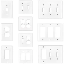White Duplex Toggle Outlet Rocker Light Switch Wall Plate Cover ( 1 2 3 Gang )