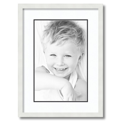 ArtToFrames Matted 15x21 White Picture Frame with 2'' Double Mat, 11x17 Opening