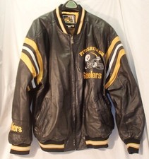 Pittsburgh Steelers Genuine Leather Football Jacket Carl Banks G-III Mens XXL
