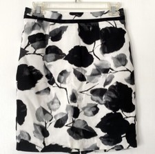 Milly of New York Skirt Size 2 Women's Black and White Pencil Lined Made In USA