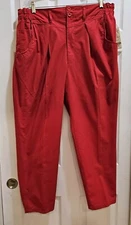 Women's 1X/20W/34 Red, Pleated Slacks with Elastic Panels at Waist.New With Tags