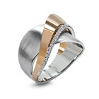 Ring Sizes 5 6 7 8 10 Women or Men Two Tone Cross Shape