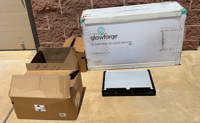 Glowforge Plus 3D Laser Printer With Vent Wood & Acrylic Sheets And Accessories!
