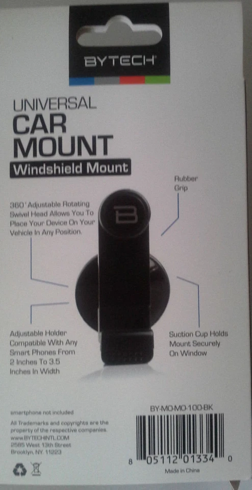 Bytech Phone GPS Holder Universal Windshield Mount  Adjustable 360 Degrees - Image 3 of 4