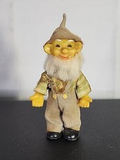 Vintage Steiff Style Dwarf Elves 1960s Gnome Pucki Rubber Figure Made In Japan