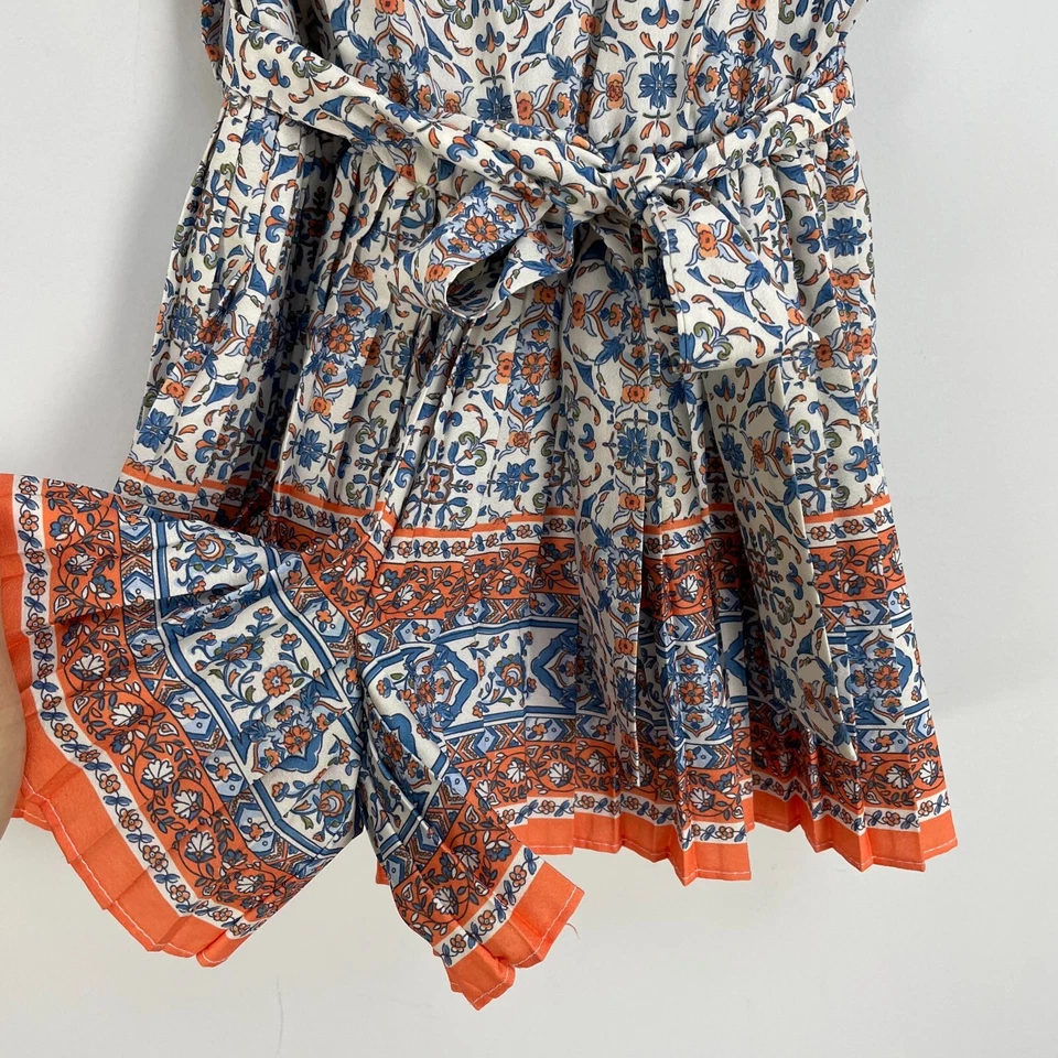 Mameluco plisado floral Mayoral para niñas talla 7 corbata sin mangas Foto 3 de 4